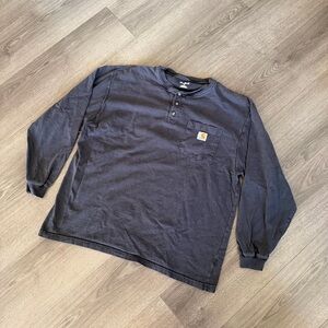 VINTAGE Carhartt Henley Long Sleeve SzL